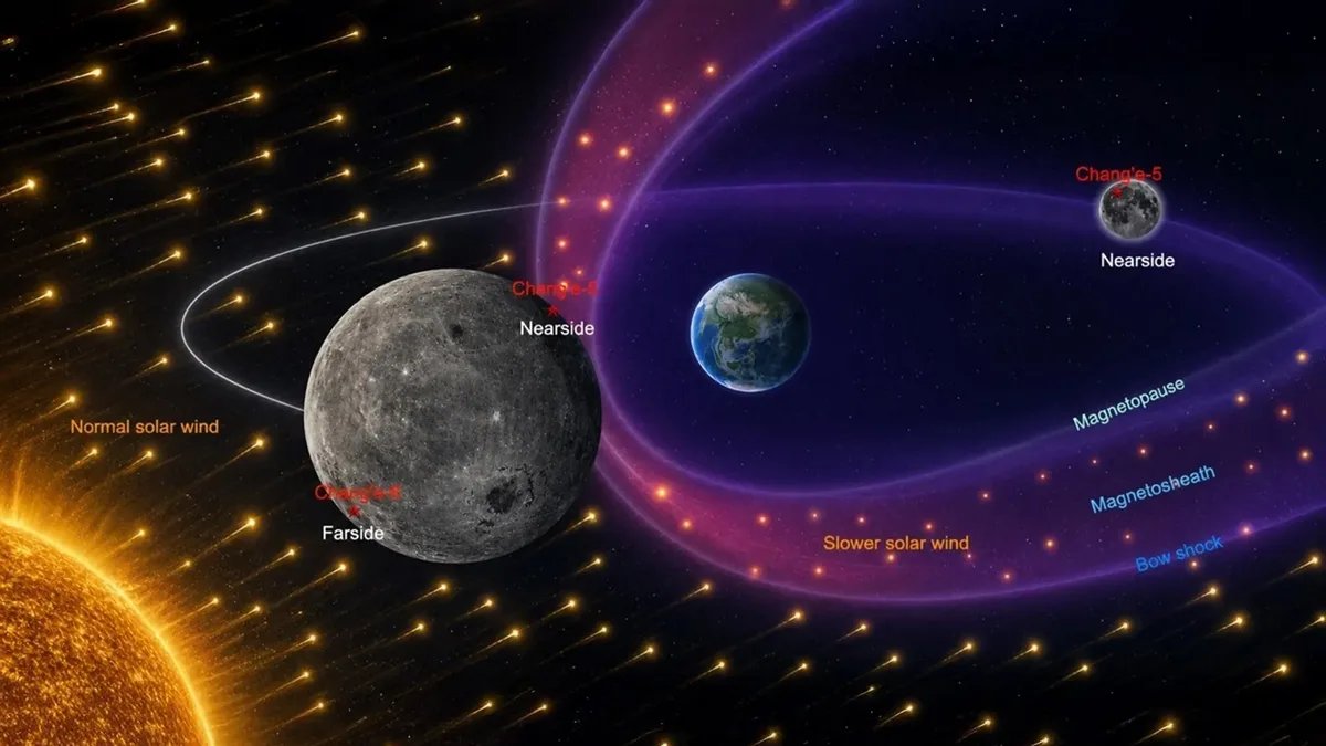 Chang'e-6 samples show Earth's magnetosphere shapes Moon's solar wind exposure