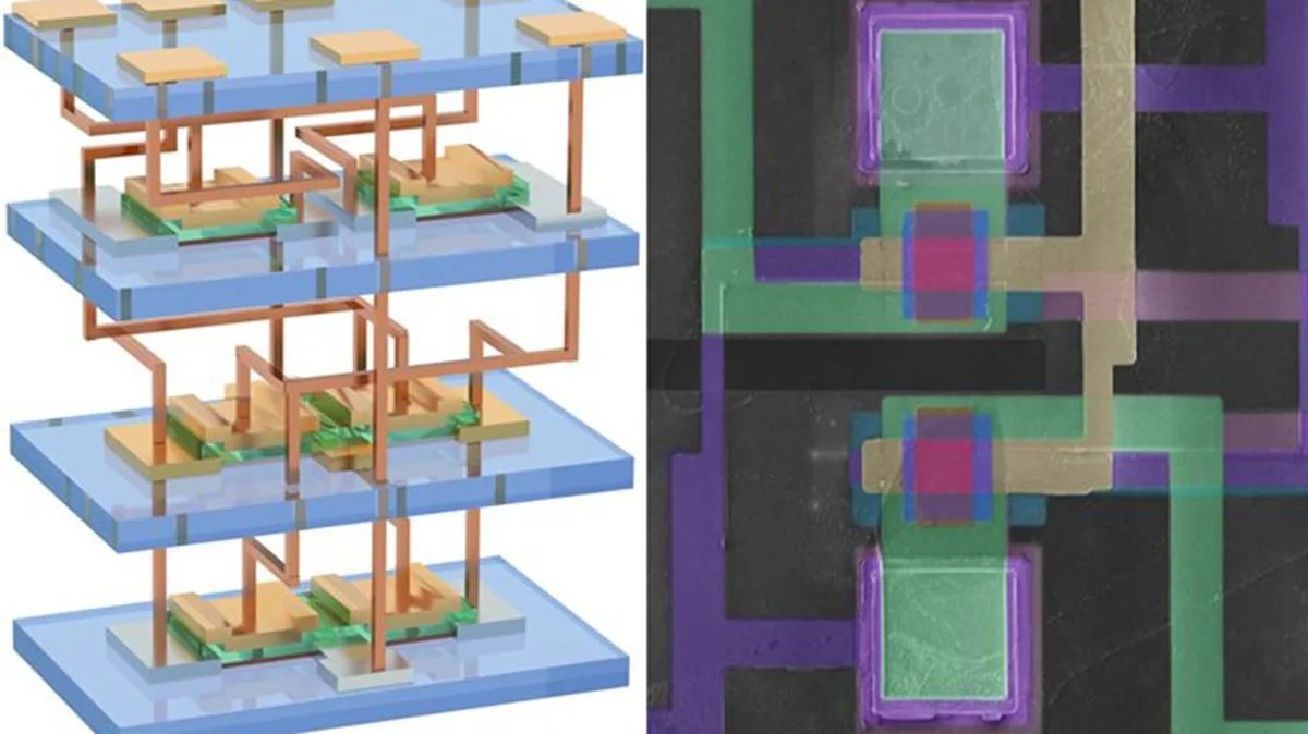 3D silicon chip stacks circuits vertically to boost computing power
