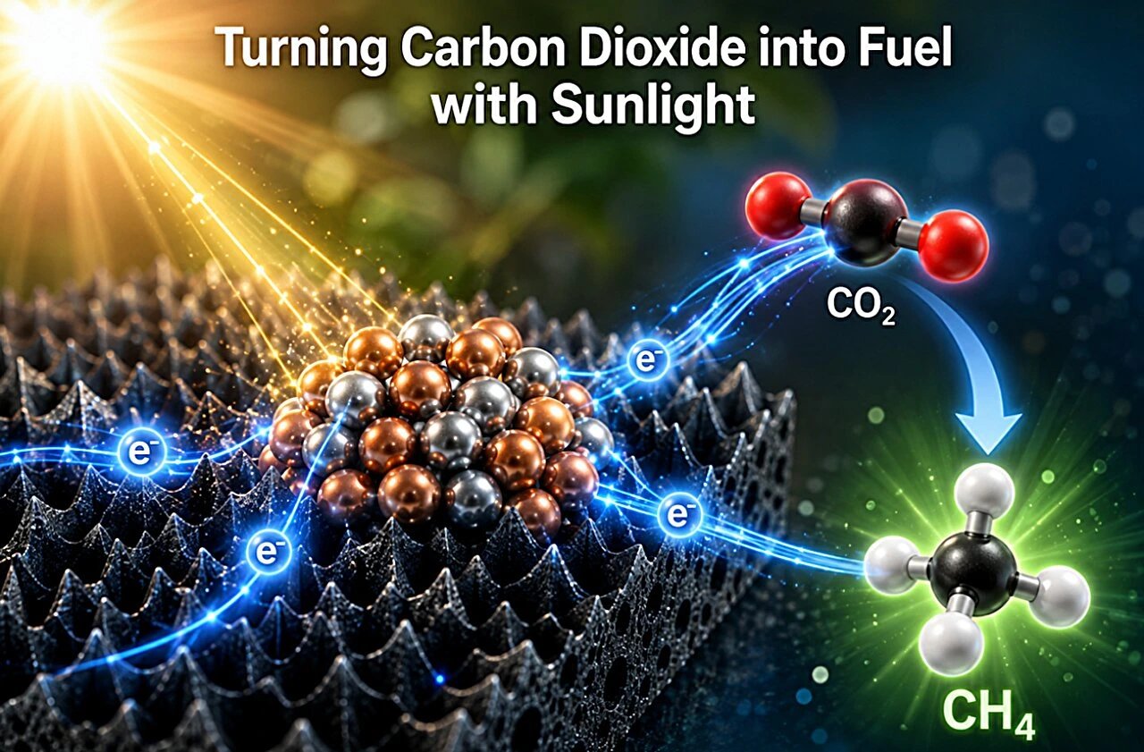 NTU scientists convert CO2 to methane at 40% efficiency with black silicon catalyst