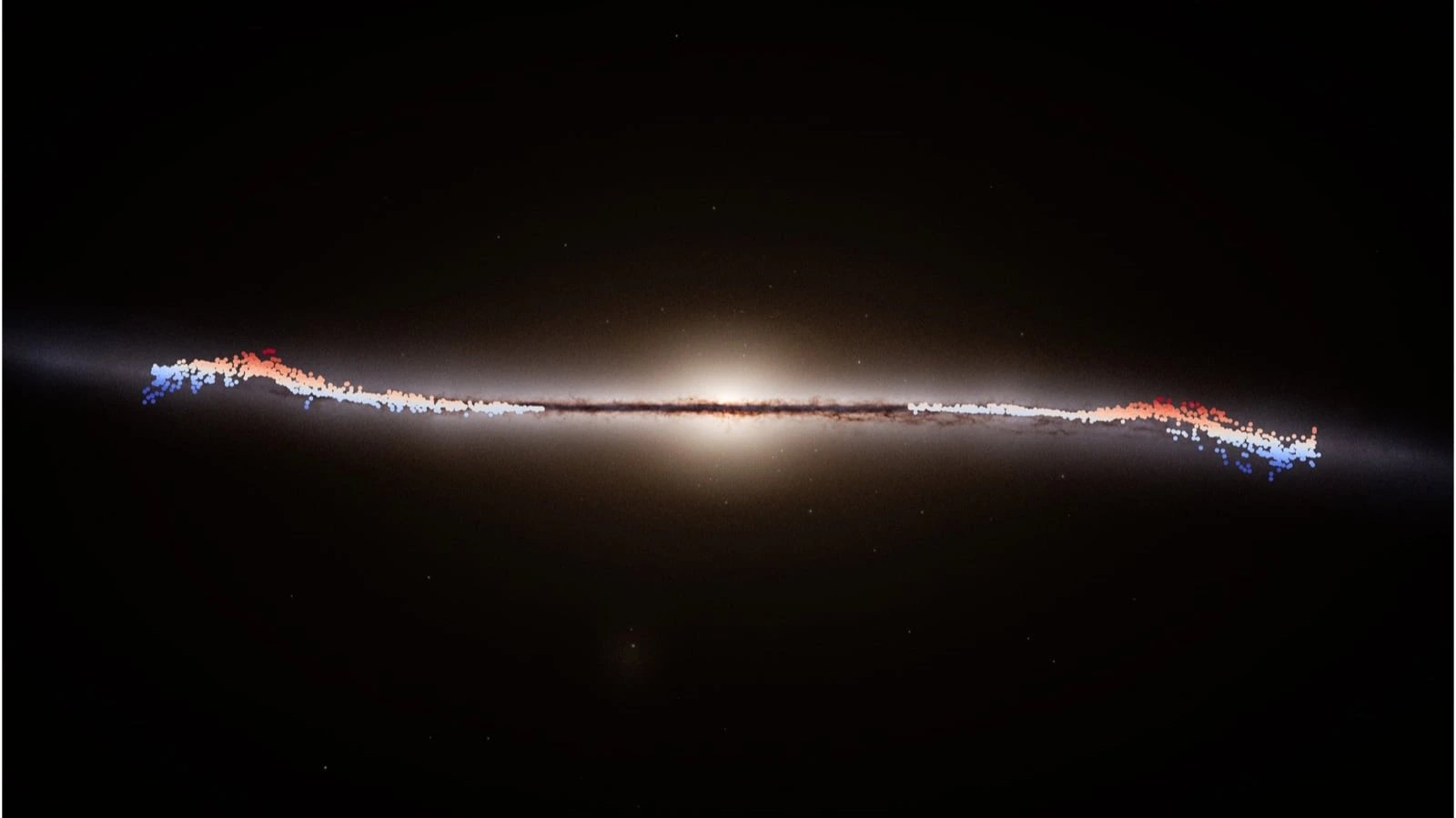ESA's Gaia telescope discovers a travelling wave warping Milky Way's outer disc over 33,000 light-years