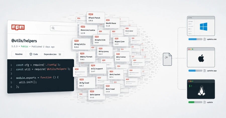 Почти 800 вредоносных npm-пакетов распространяют кроссплатформенный RAT и инфостилер