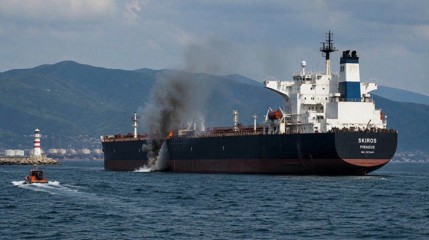 Tanker Skiros attacked in Black Sea after loading Russian oil at CPC terminal; no injuries