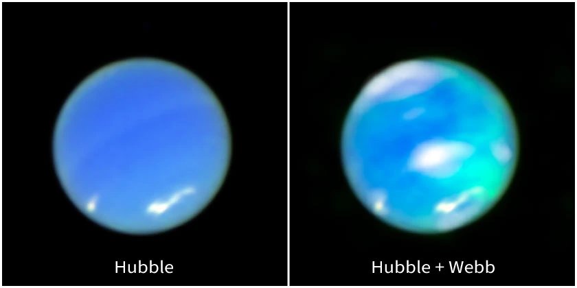 Webb detects Neptune auroras and finds upper atmosphere 400K cooler than Voyager 2 measured