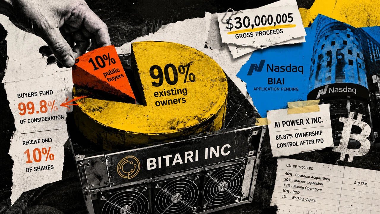 Bitari просит у публичных инвесторов 99,8% средств IPO, отдавая 10% акций