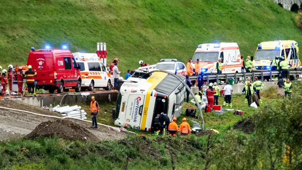Dutch tourist coach crashes in Swiss Alps, killing several