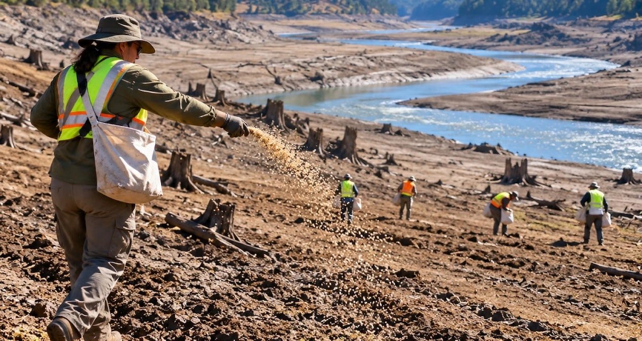 Klamath River restoration crews sow 17 billion seeds on 890 hectares