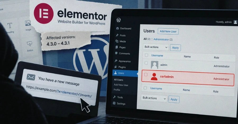 Elementor-дағы CSRF осалдығы WordPress сайттарын сілтеме арқылы басып алуға мүмкіндік береді