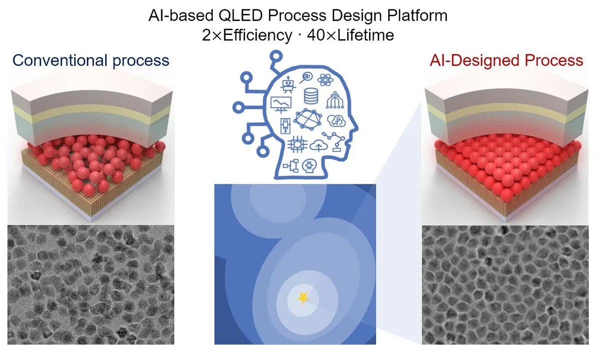 AI platform doubles QLED efficiency, extends lifetime 40-fold