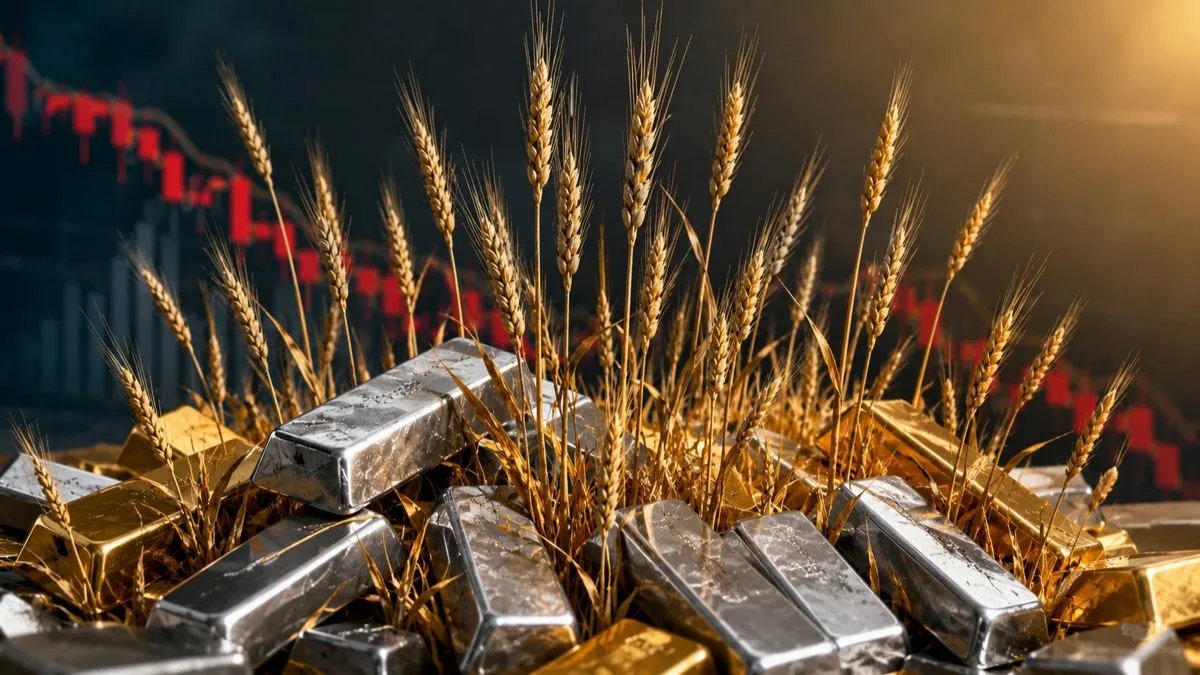 Золото и серебро дешевеют, пшеница обновила 25-месячный максимум