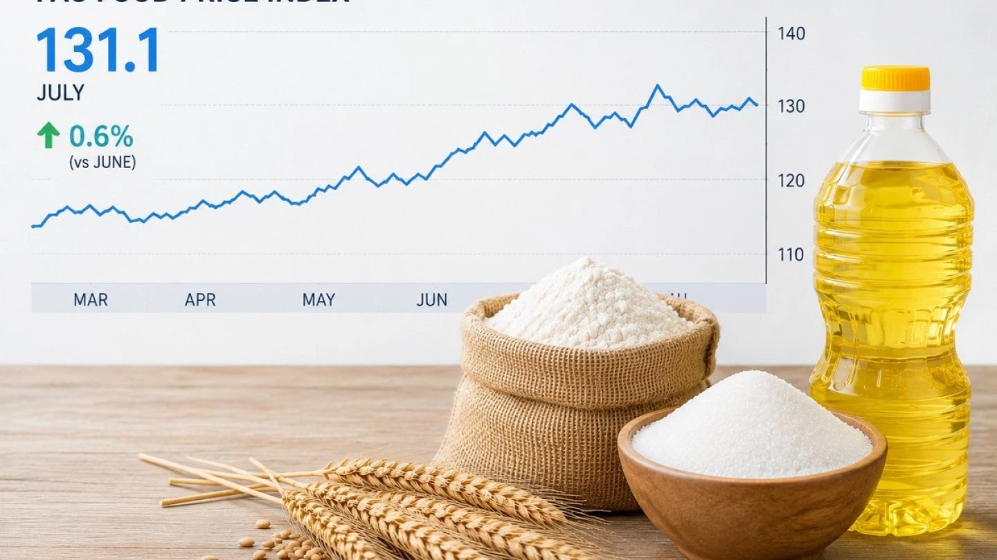 UN FAO: global food prices rise 0.6% in July, wheat jumps 5.8% on Black Sea disruptions