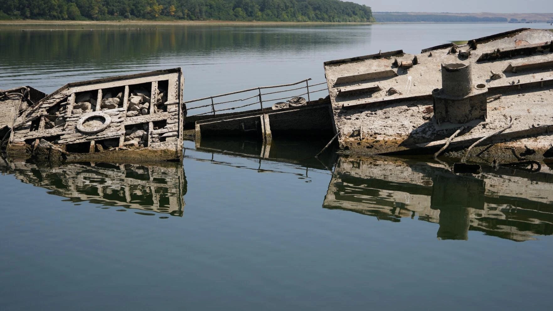 Serbia's Danube at Prahovo exposes at least 20 WWII German warships