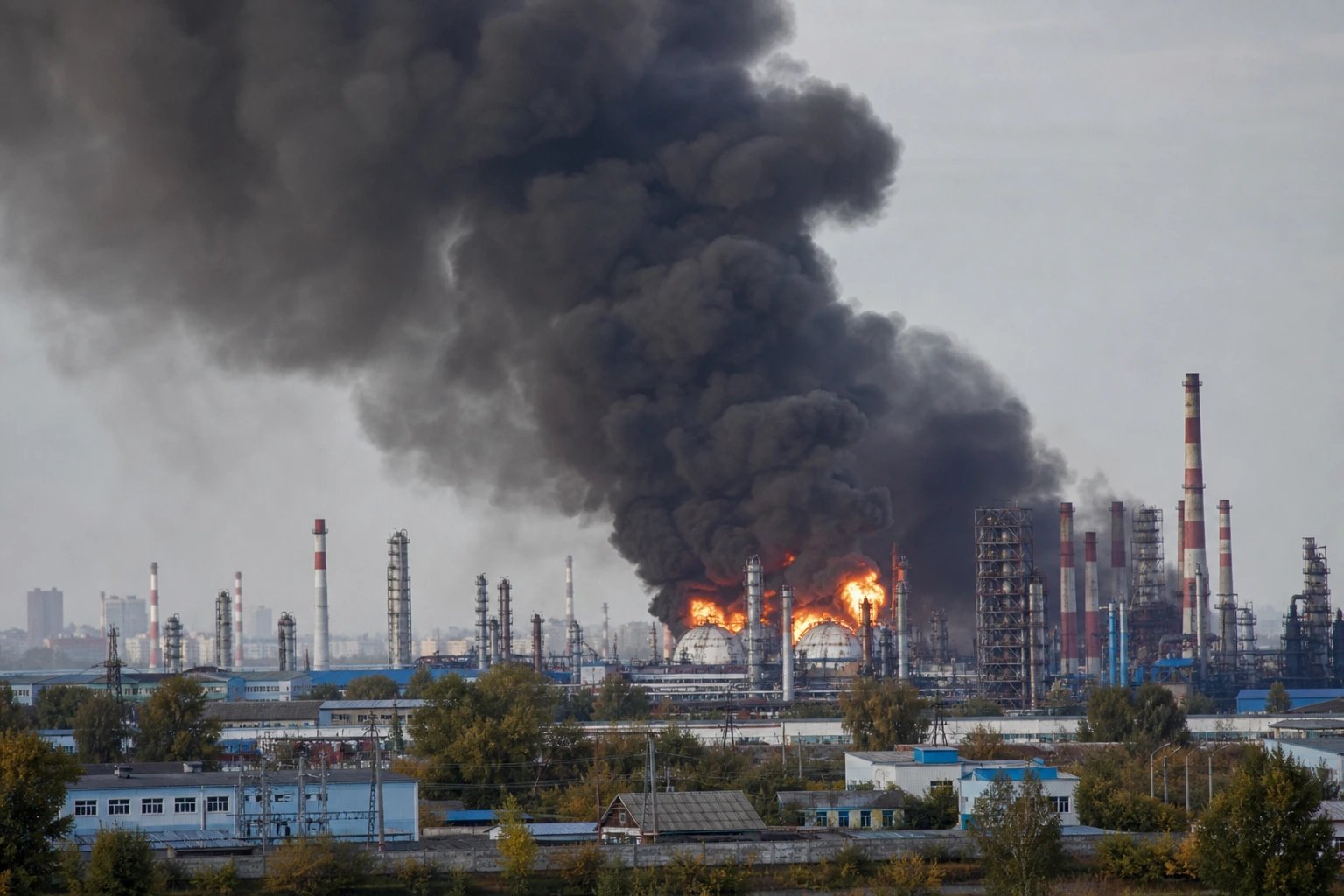 Украинские дроны атаковали нефтезаводы России: пожары в Киришах, Ярославле и Афипском