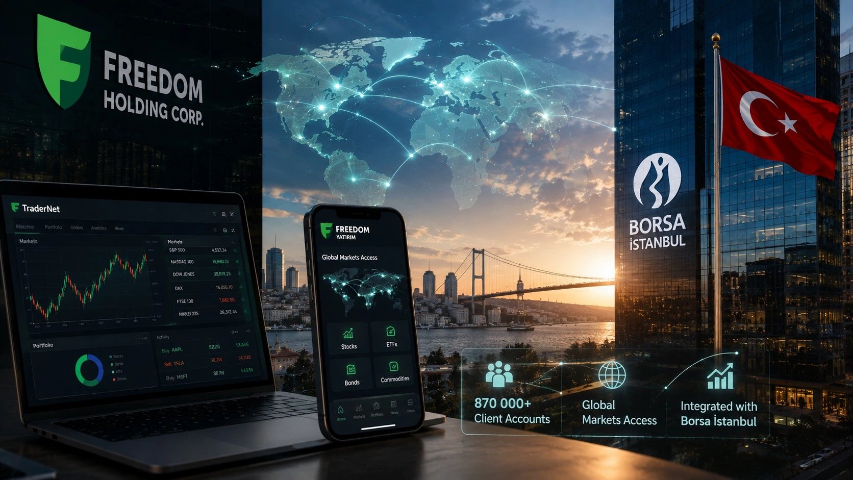 Freedom Holding enters Turkey via Turkish Bank acquisition and brokerage license