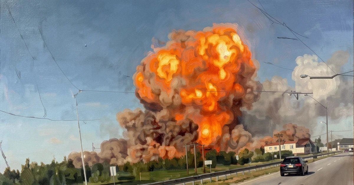 Explosions reported near Kyiv's Zhytomyr highway, major fire breaks out