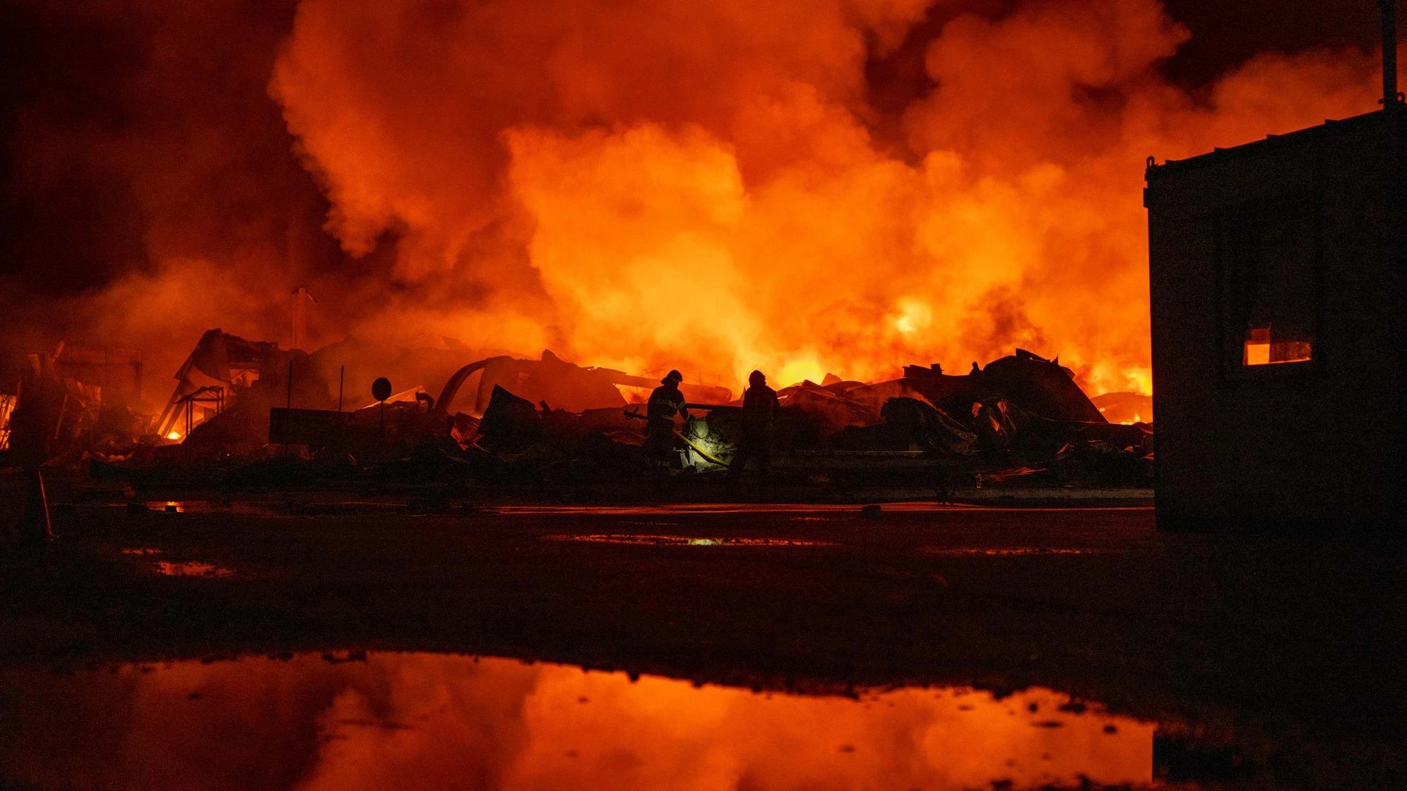 Russian strike on Kyiv region warehouse kills, injures six, forces 200 evacuations