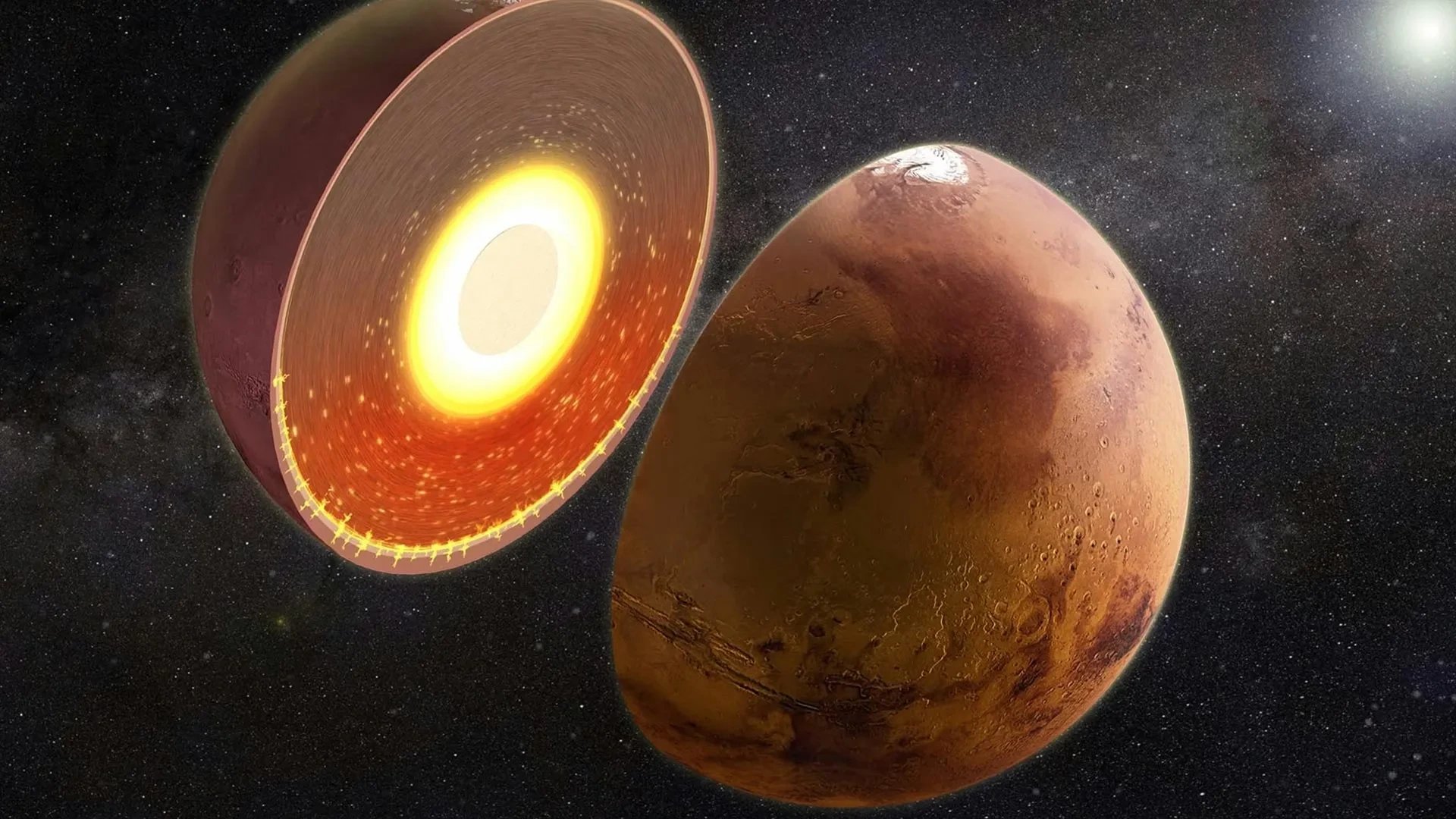 Южное недро Марса оказалось на 200–400°C горячее северного